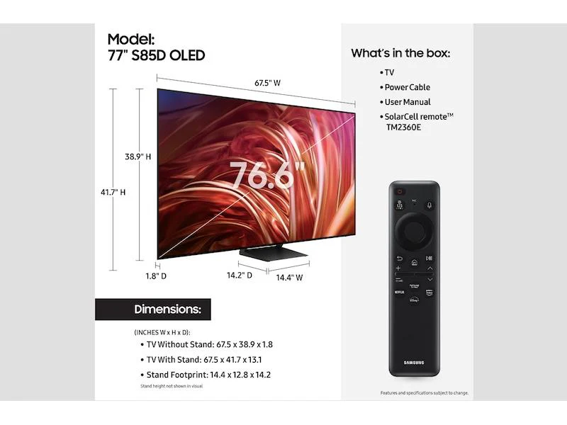 Samsung QN77S85DAEXZA 77" Class OLED S85D - Image 5