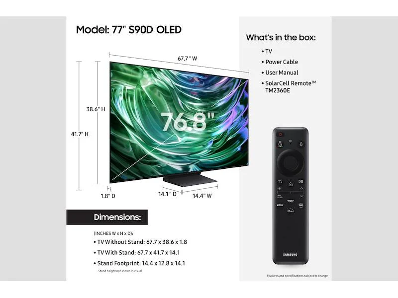Samsung QN77S90DAFXZA 77" Class OLED S90D - Image 4