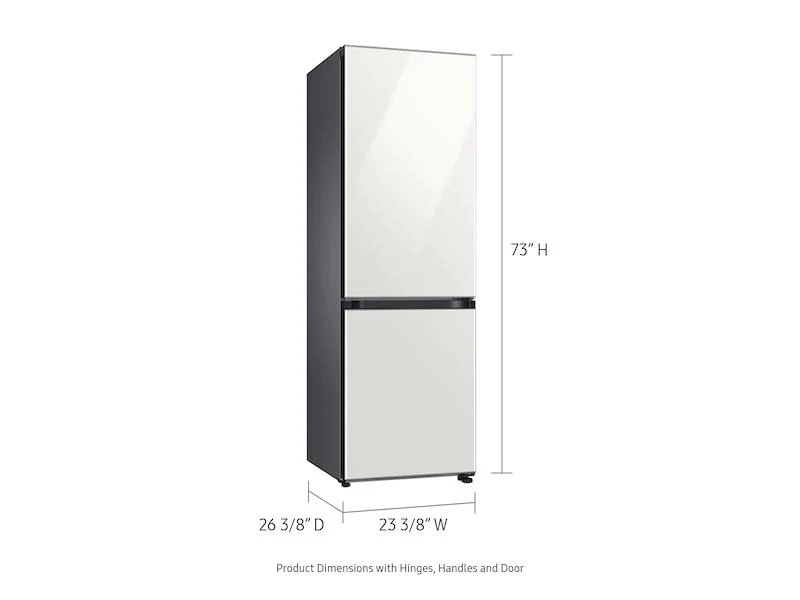 12.0 cu. Ft. Bespoke Bottom Freezer Refrigerator with Flexible Design in White Glass - Image 3