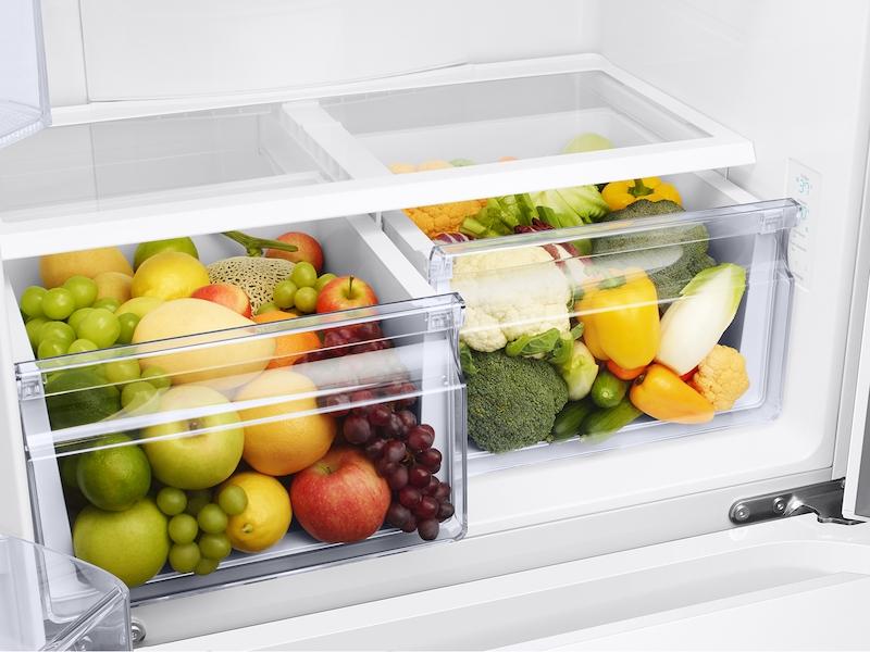 18 cu. ft. Smart Counter Depth 3-Door French Door Refrigerator in White - Image 11