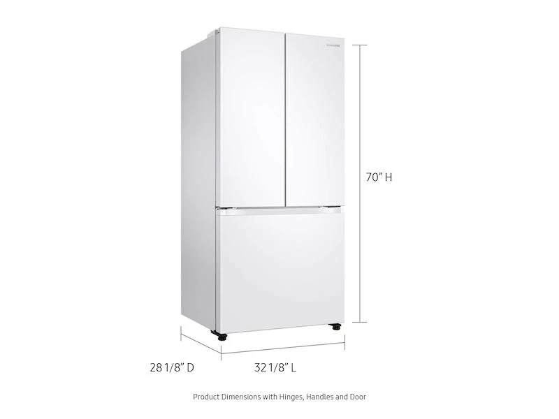 18 cu. ft. Smart Counter Depth 3-Door French Door Refrigerator in White - Image 2
