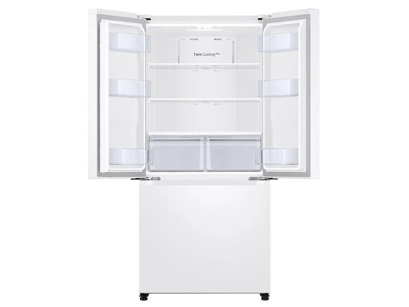18 cu. ft. Smart Counter Depth 3-Door French Door Refrigerator in White - Image 4