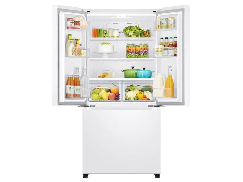 18 cu. ft. Smart Counter Depth 3-Door French Door Refrigerator in White - Image 5