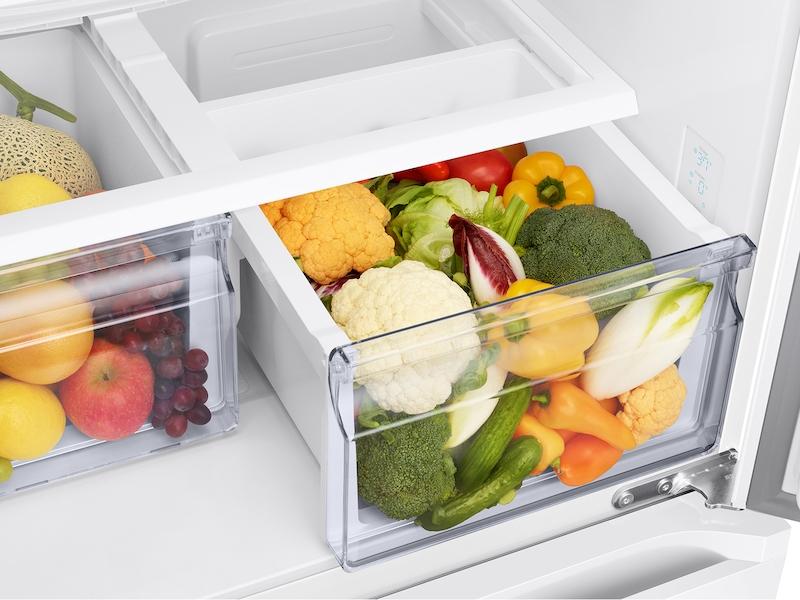 18 cu. ft. Smart Counter Depth 3-Door French Door Refrigerator in White - Image 6