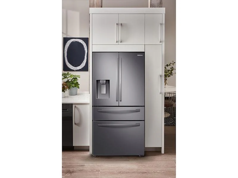 22 cu. ft. Food Showcase Counter Depth 4-Door French Door Refrigerator in Black Stainless Steel - Image 2