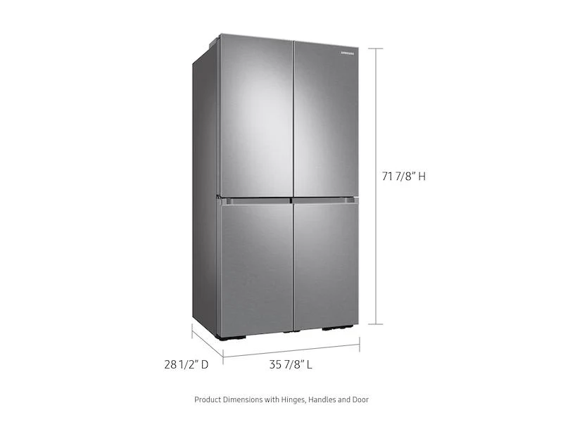 Samsung 23 cu. ft. Smart Counter Depth 4-Door Flex™ Refrigerator with Beverage Center and Dual Ice Maker in Stainless Steel - Image 4