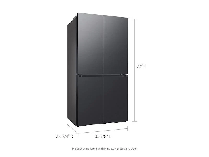 Samsung Bespoke Counter Depth 4-Door Flex™ Refrigerator (23 cu. ft.) in Matte Black Steel - Image 3