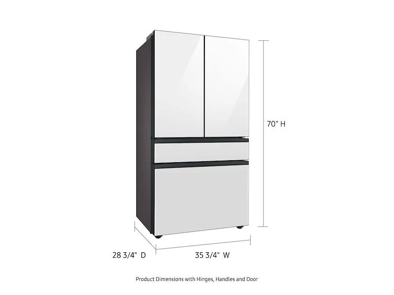 Samsung RF23BB820012AA Bespoke 4-Door French Door Refrigerator (23 cu. ft.) with AutoFill Water Pitcher in White Glass - Image 3