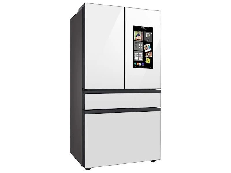 Samsung RF23BB890012 Bespoke Counter Depth 4-Door French Door Refrigerator (23 cu. ft.) with Family Hub™ in White Glass - Image 3