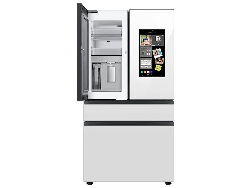 Samsung RF23BB890012 Bespoke Counter Depth 4-Door French Door Refrigerator (23 cu. ft.) with Family Hub™ in White Glass - Image 7