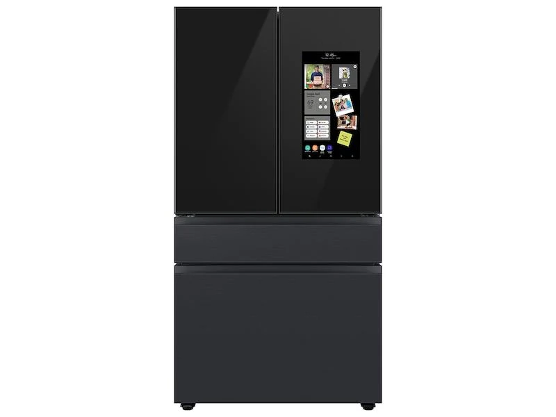 Samsung RF23BB89008MAA Bespoke 4-Door French Door Refrigerator (23 cu. ft.) - with Top Left and Family Hub™ Panel in Charcoal Glass - and Matte Black Steel Middle and Bottom Panels
