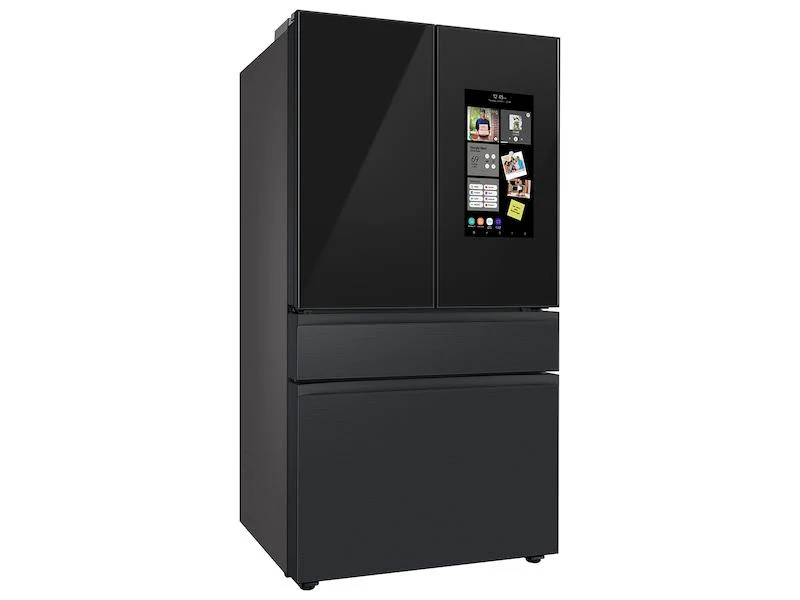 Samsung RF23BB89008MAA Bespoke 4-Door French Door Refrigerator (23 cu. ft.) - with Top Left and Family Hub™ Panel in Charcoal Glass - and Matte Black Steel Middle and Bottom Panels - Image 3