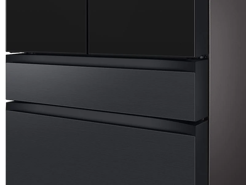 Samsung RF23BB89008MAA Bespoke 4-Door French Door Refrigerator (23 cu. ft.) - with Top Left and Family Hub™ Panel in Charcoal Glass - and Matte Black Steel Middle and Bottom Panels - Image 9