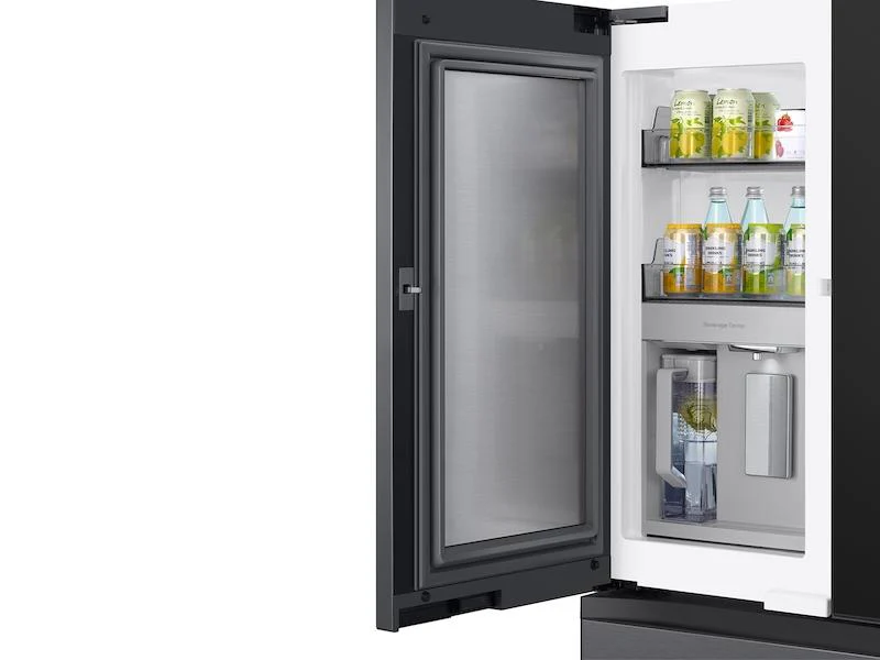 Samsung RF23BB8900QK Bespoke Counter Depth 4-Door French Door Refrigerator (23 cu. ft.) - in Charcoal Glass Top and Family Hub™ Panels with Stainless Steel Middle and Bottom Panels - Image 3