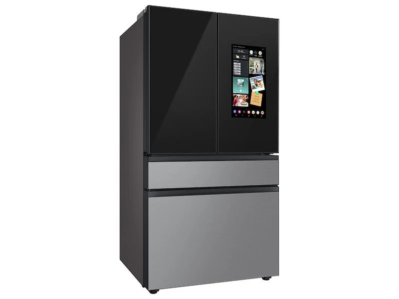 Samsung RF23BB8900QK Bespoke Counter Depth 4-Door French Door Refrigerator (23 cu. ft.) - in Charcoal Glass Top and Family Hub™ Panels with Stainless Steel Middle and Bottom Panels - Image 5