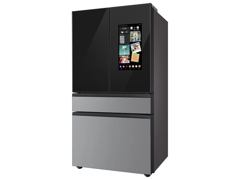 Samsung RF23BB8900QK Bespoke Counter Depth 4-Door French Door Refrigerator (23 cu. ft.) - in Charcoal Glass Top and Family Hub™ Panels with Stainless Steel Middle and Bottom Panels - Image 6