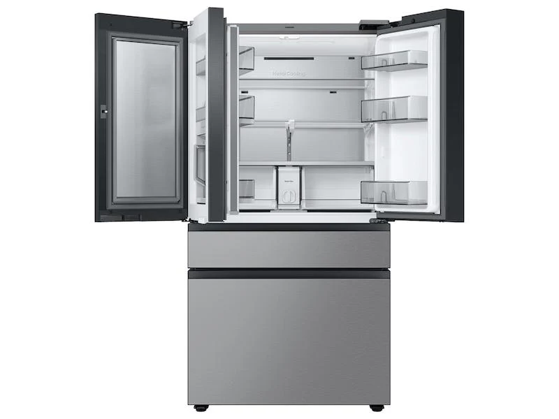 Samsung RF23BB8900QK Bespoke Counter Depth 4-Door French Door Refrigerator (23 cu. ft.) - in Charcoal Glass Top and Family Hub™ Panels with Stainless Steel Middle and Bottom Panels - Image 9