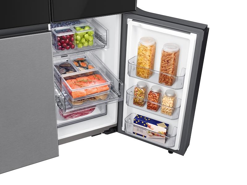 Samsung Bespoke Counter Depth 4-Door Flex™ Refrigerator (23 cu. ft.) with Family Hub™   in Charcoal Glass Top and Stainless Steel Bottom Panels - Image 9