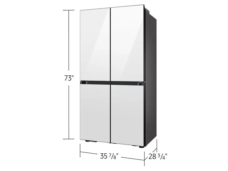Samsung RF23DB960012 Bespoke Counter Depth 4-Door Flex™ Refrigerator (23 cu. ft.) with Beverage Center™ in White Glass - (with Customizable Door Panel Colors) - Image 2