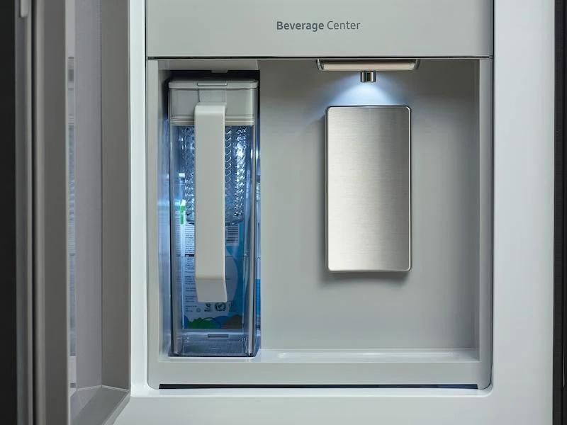 Samsung RF23DB960012 Bespoke Counter Depth 4-Door Flex™ Refrigerator (23 cu. ft.) with Beverage Center™ in White Glass - (with Customizable Door Panel Colors) - Image 4