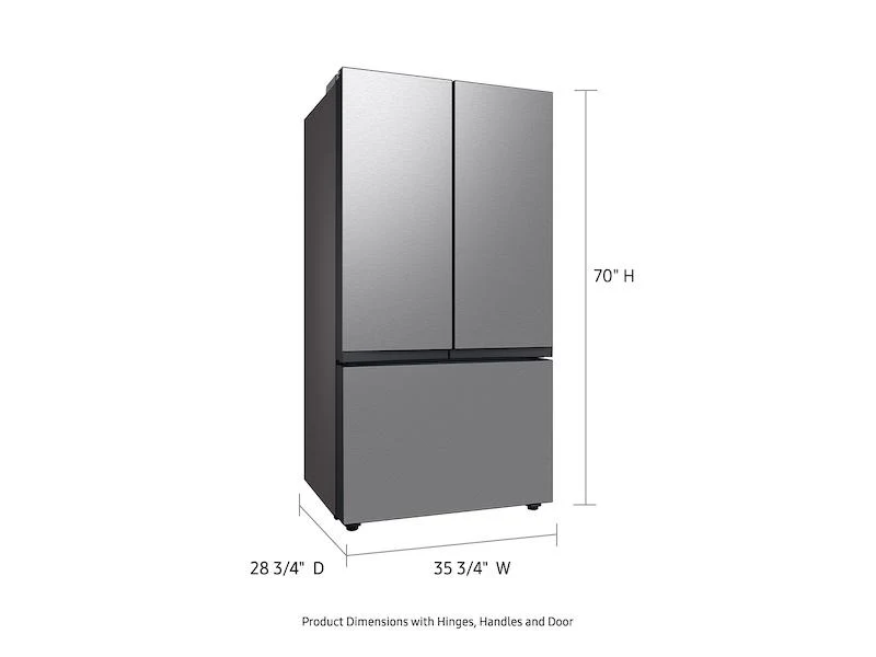 Samsung RF24BB6200QLAA Bespoke 3-Door French Door Refrigerator (24 cu. ft.) with AutoFill Water Pitcher in Stainless Steel - Image 3