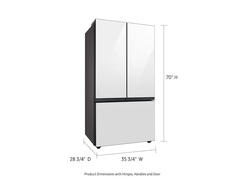 Samsung RF24BB660012AA Bespoke 3-Door French Door Refrigerator (24 cu. ft.) with Beverage Center™ in White Glass - Image 5