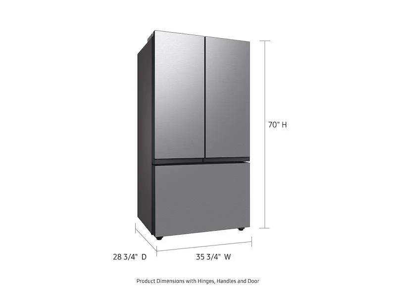 Samsung RF24BB6600QLAA Bespoke 3-Door French Door Refrigerator (24 cu. ft.) with Beverage Center™ in Stainless Steel - Image 5
