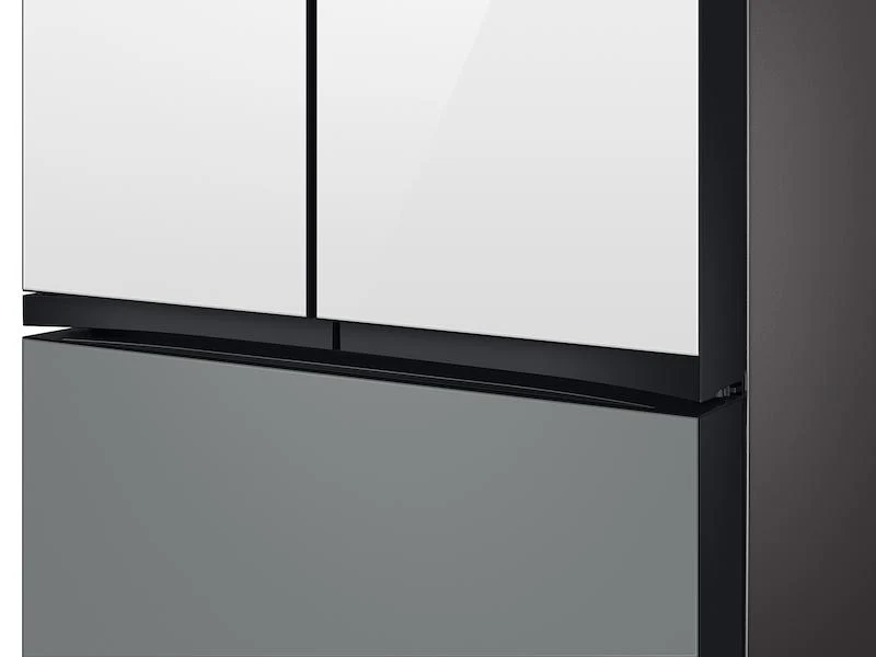 Samsung RF24BB69006MAA Bespoke 3-Door French Door Refrigerator (24 cu. ft.) - with Top Left and Family Hub™ Panel in White Glass - and Matte Grey Glass Bottom Door Panel - Image 8