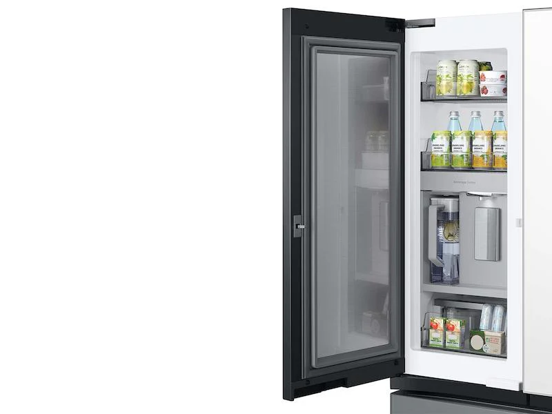 Samsung RF24BB69006MAA Bespoke 3-Door French Door Refrigerator (24 cu. ft.) - with Top Left and Family Hub™ Panel in White Glass - and Matte Grey Glass Bottom Door Panel - Image 9