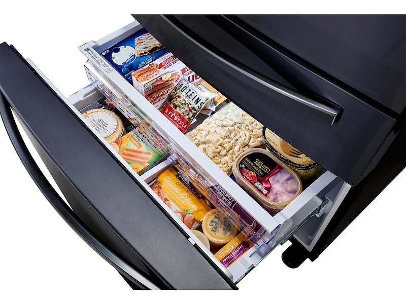 23 cu. ft. Counter Depth 4-Door French Door Refrigerator with FlexZone™ Drawer in Black Stainless Steel - Image 8