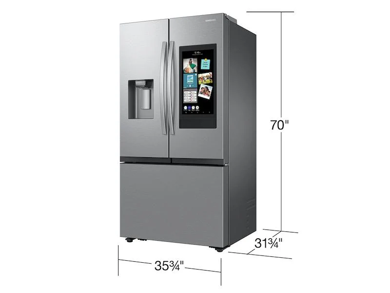 Samsung RF27CG5900SRAA 25 cu. ft. Mega Capacity Counter Depth 3-Door French Door Refrigerator with Family Hub™ in Stainless Steel - Image 2