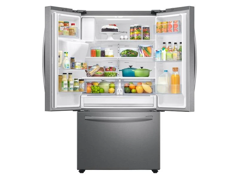 27 cu. ft. Large Capacity 3-Door French Door Refrigerator with External Water & Ice Dispenser in Stainless Steel - Image 2