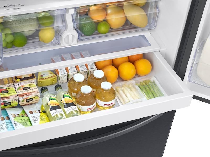 SAMSUNG 26.5 cu. ft. Large Capacity 3-Door French Door Refrigerator with Family Hub(TM) and External Water & Ice Dispenser in Black Stainless Steel - Image 10