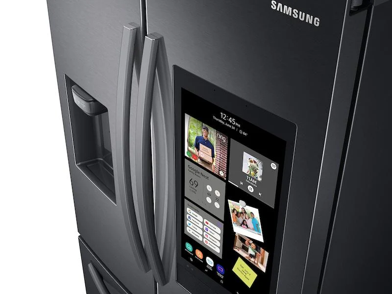 SAMSUNG 26.5 cu. ft. Large Capacity 3-Door French Door Refrigerator with Family Hub(TM) and External Water & Ice Dispenser in Black Stainless Steel - Image 3