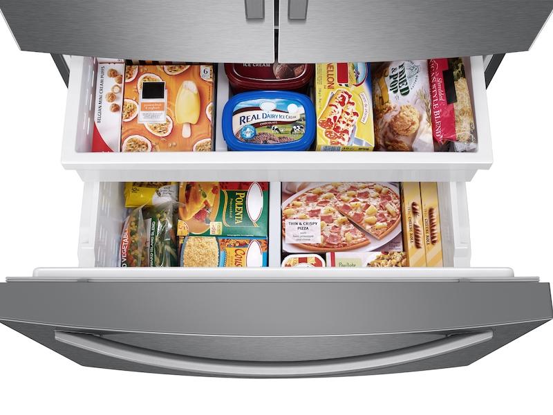 26.5 cu. ft. Large Capacity 3-Door French Door Refrigerator with Family Hub™ and External Water & Ice Dispenser in Stainless Steel - Image 7