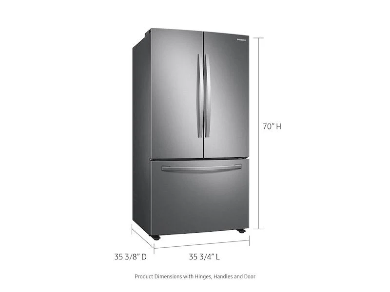 28 cu. ft. Large Capacity 3-Door French Door Refrigerator with Internal Water Dispenser in Stainless Steel - Image 2