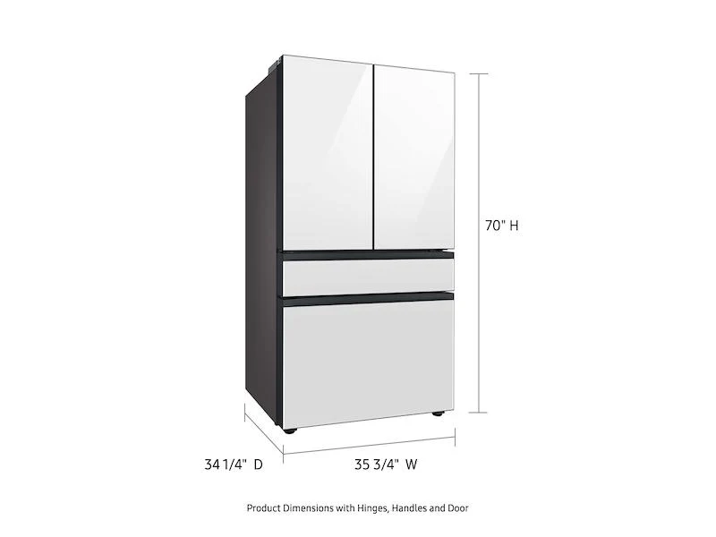 Samsung RF29BB820012AA Bespoke 4-Door French Door Refrigerator (29 cu. ft.) with AutoFill Water Pitcher in White Glass - Image 3