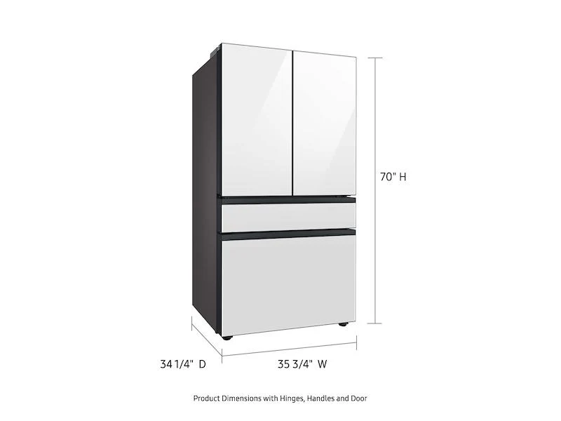 Samsung RF29BB860012AA Bespoke 4-Door French Door Refrigerator (29 cu. ft.) with Beverage Center™ in White Glass - Image 3