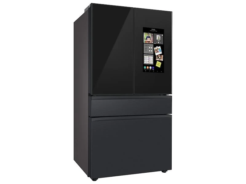 Samsung RF29BB89008MAA Bespoke 4-Door French Door Refrigerator (29 cu. ft.) - with Top Left and Family Hub™ Panel in Charcoal Glass - and Matte Black Steel Middle and Bottom Door Panels - Image 3
