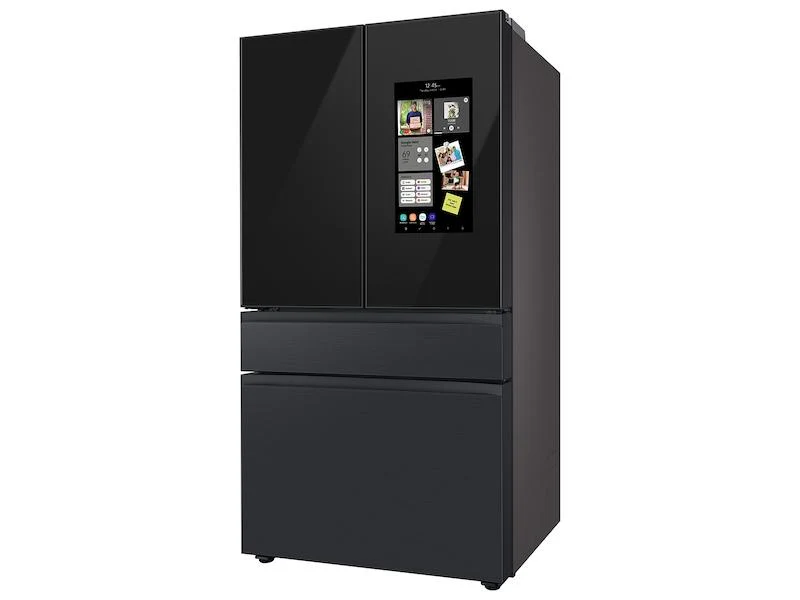 Samsung RF29BB89008MAA Bespoke 4-Door French Door Refrigerator (29 cu. ft.) - with Top Left and Family Hub™ Panel in Charcoal Glass - and Matte Black Steel Middle and Bottom Door Panels - Image 4