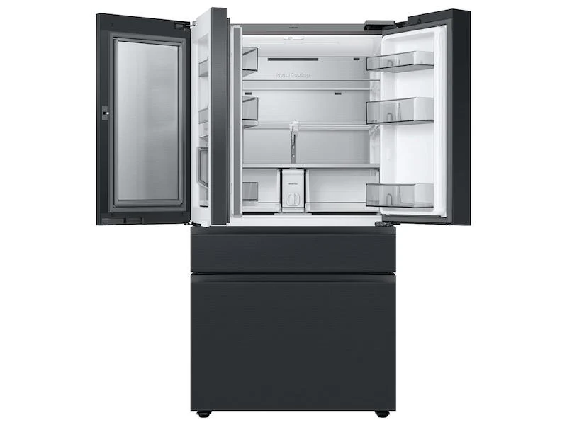 Samsung RF29BB89008MAA Bespoke 4-Door French Door Refrigerator (29 cu. ft.) - with Top Left and Family Hub™ Panel in Charcoal Glass - and Matte Black Steel Middle and Bottom Door Panels - Image 6