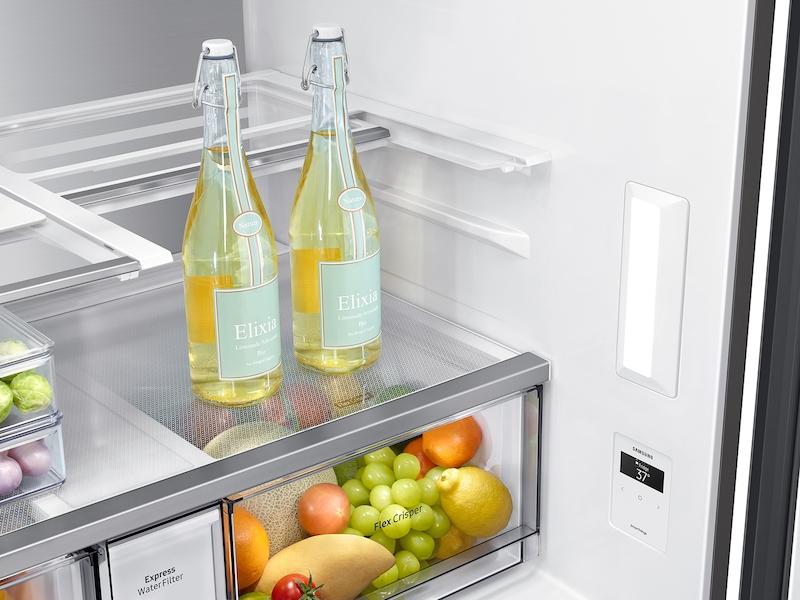 Samsung Bespoke 4-Door Flex™ Refrigerator (29 cu. ft.) with Family Hub™  in Charcoal Glass Top and Stainless Steel Bottom Panels - Image 11