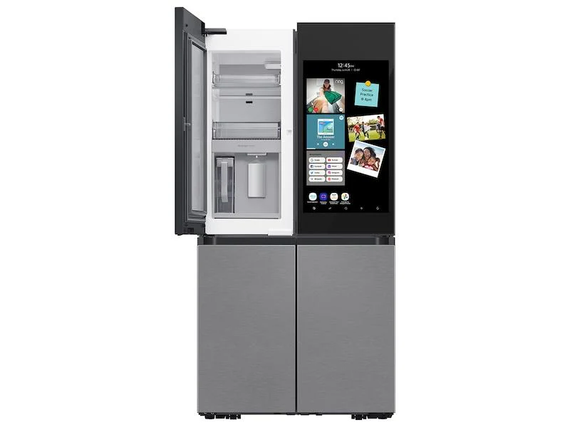 Samsung Bespoke 4-Door Flex™ Refrigerator (29 cu. ft.) with Family Hub™  in Charcoal Glass Top and Stainless Steel Bottom Panels - Image 6