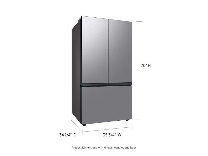 Samsung RF30BB6200QLAA Bespoke 3-Door French Door Refrigerator (30 cu. ft.) with AutoFill Water Pitcher in Stainless Steel - Image 3