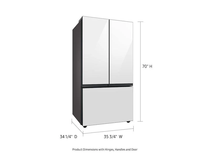 Samsung RF30BB660012AA Bespoke 3-Door French Door Refrigerator (30 cu. ft.) with Beverage Center™ in White Glass - Image 5