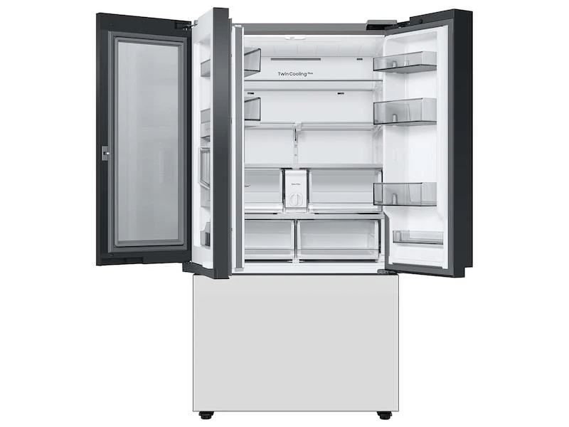 Samsung RF30BB660012AA Bespoke 3-Door French Door Refrigerator (30 cu. ft.) with Beverage Center™ in White Glass - Image 7