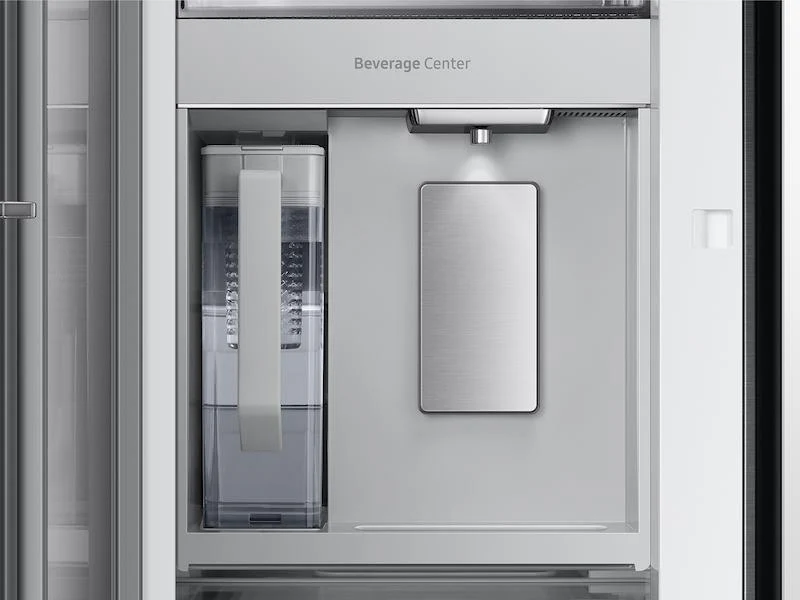 Samsung RF30BB69006MAA Bespoke 3-Door French Door Refrigerator (30 cu. ft.) - with Top Left and Family Hub™ Panel in White Glass - and Matte Grey Glass Bottom Door Panel - Image 7