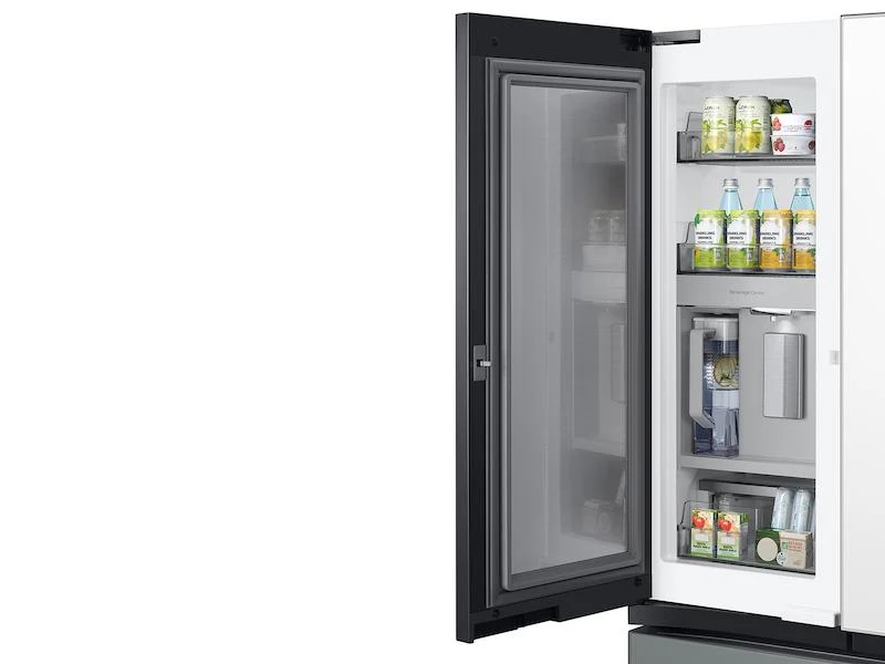 Samsung RF30BB69006MAA Bespoke 3-Door French Door Refrigerator (30 cu. ft.) - with Top Left and Family Hub™ Panel in White Glass - and Matte Grey Glass Bottom Door Panel - Image 9