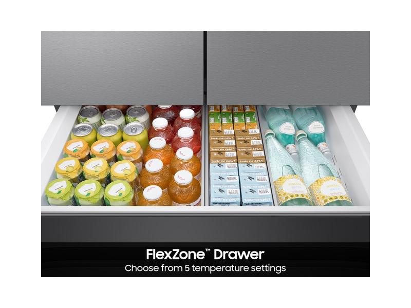 Samsung RF70F23DER Bespoke 23 cu. ft. Counter Depth 4-Door French Door Refrigerator with Inner Beverage Center™ & FlexZone™ Drawer in Stainless Steel - Image 9