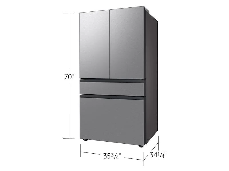 Samsung RF70F29DER Bespoke 29 cu. ft. 4-Door French Door Refrigerator with Inner Beverage Center™ & FlexZone™ Drawer in Stainless Steel - Image 3